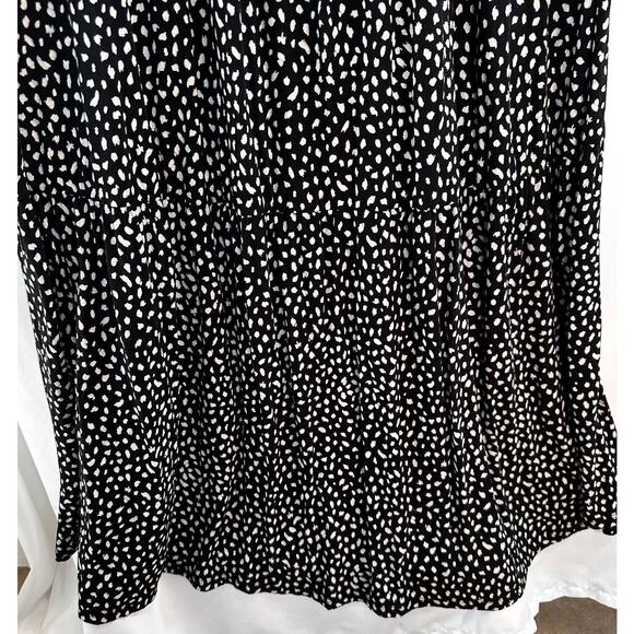 Isabel Maternity Black White Print Maxi Dress Sleeveless Tiered XXL - Picture 4 of 6